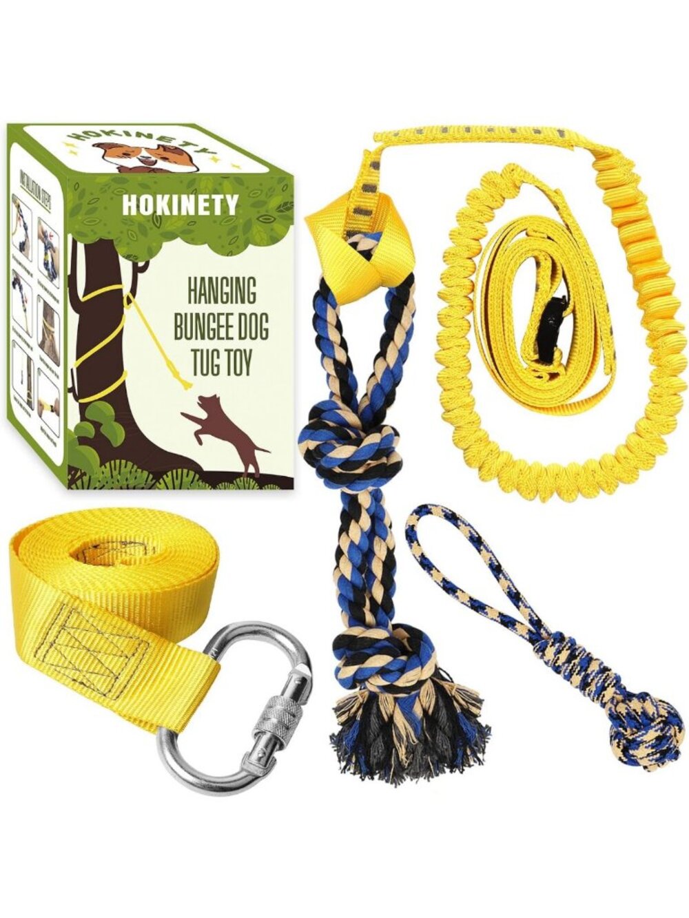Interactive Bungee Tug Toy for Dogs - Durable Tug-of-War & Chew Rope Set